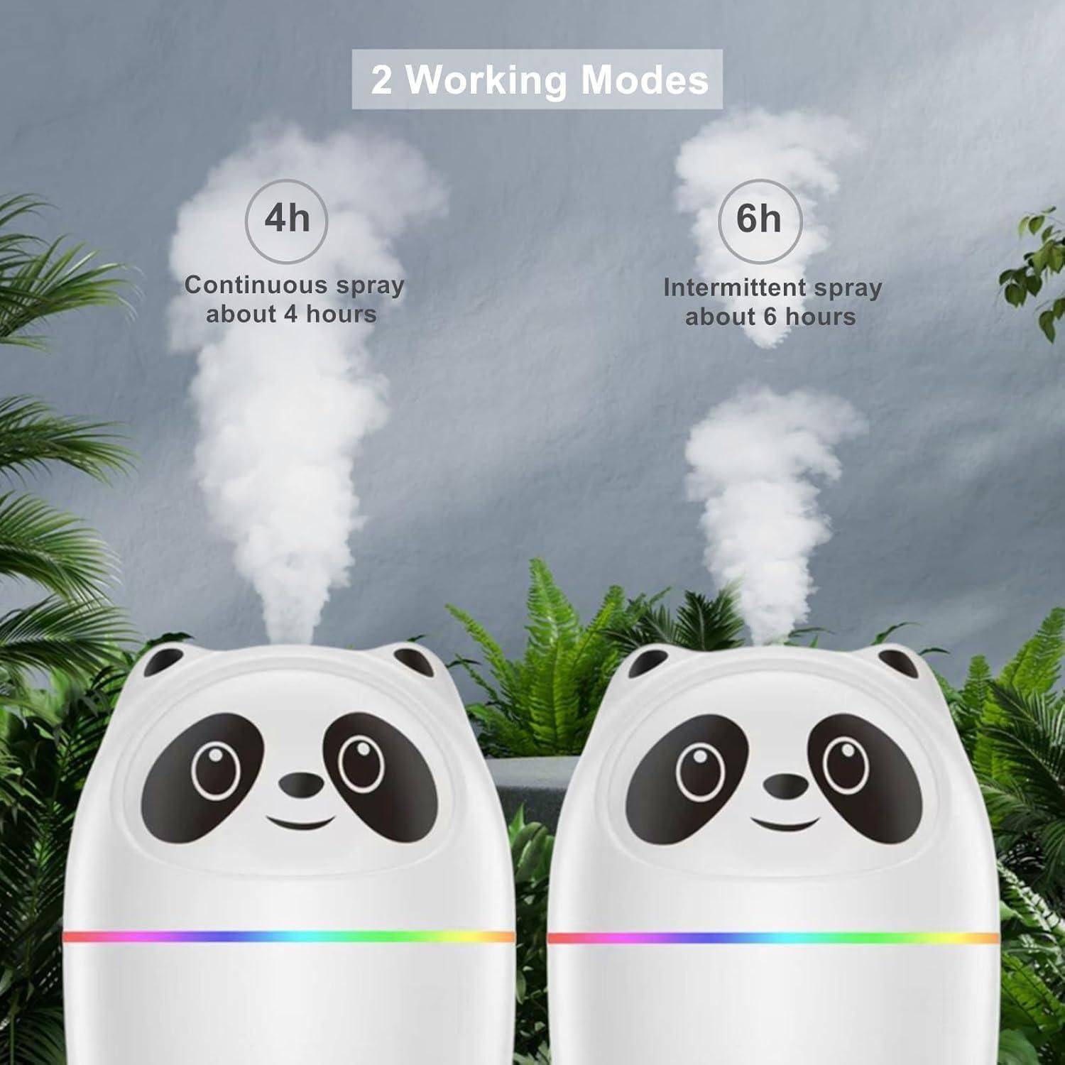 Cool Mist Panda Humidifier with 7-Color Night Light