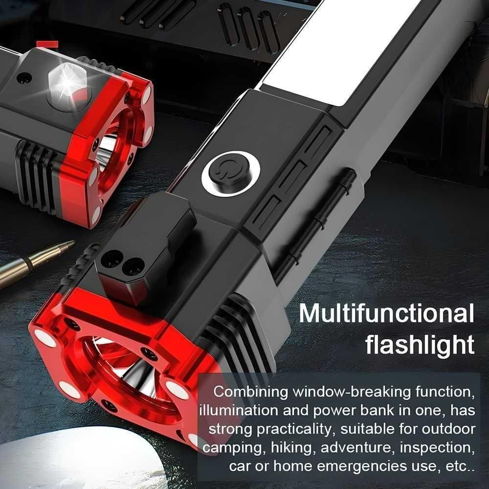 Rechargeable LED Flashlight – Long Beam with Built-in Power Bank