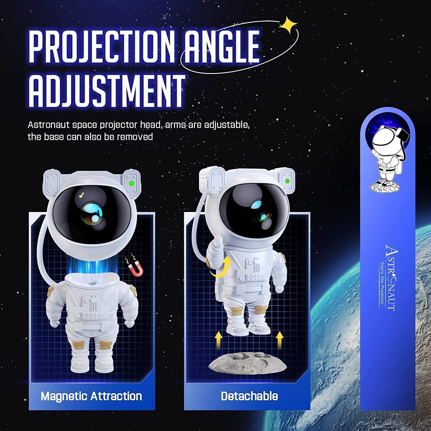 🌌 Astronaut Galaxy Projector – 360° Rotating Head with Remote Control