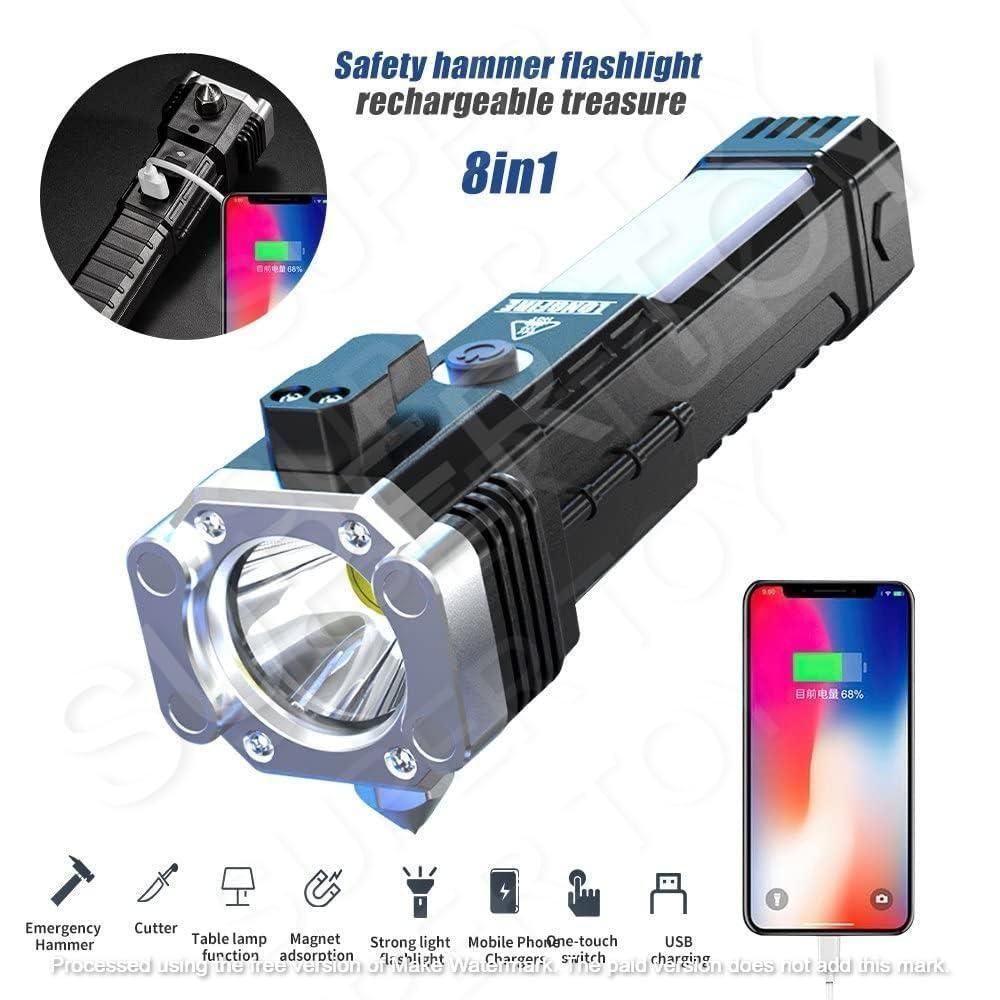 Rechargeable LED Flashlight – Long Beam with Built-in Power Bank