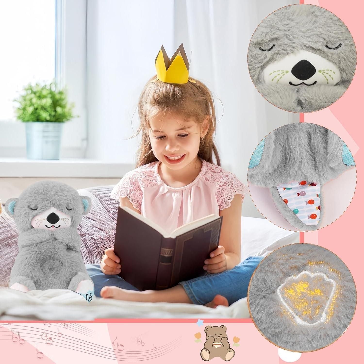 🧸 Breathing Teddy Bear with Soothing Music – Comfort Plush Toy