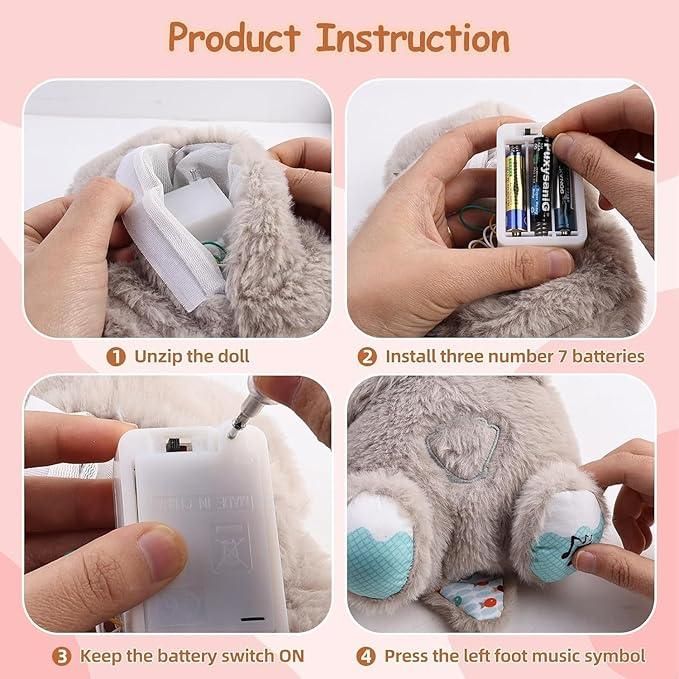 🧸 Breathing Teddy Bear with Soothing Music – Comfort Plush Toy