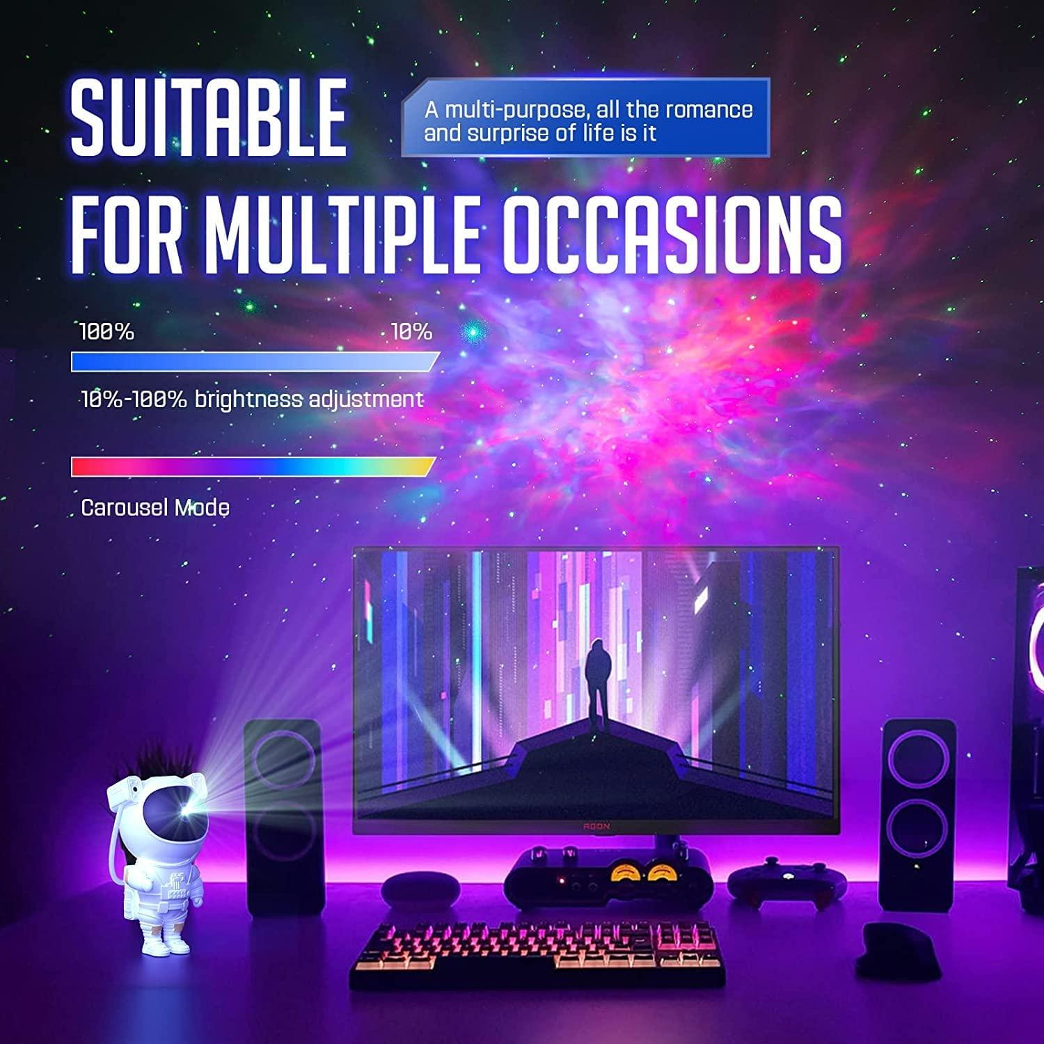 🌌 Astronaut Galaxy Projector – 360° Rotating Head with Remote Control