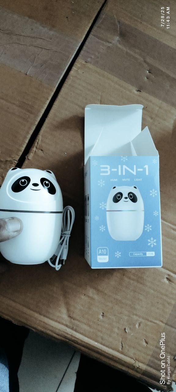 Cool Mist Panda Humidifier with 7-Color Night Light