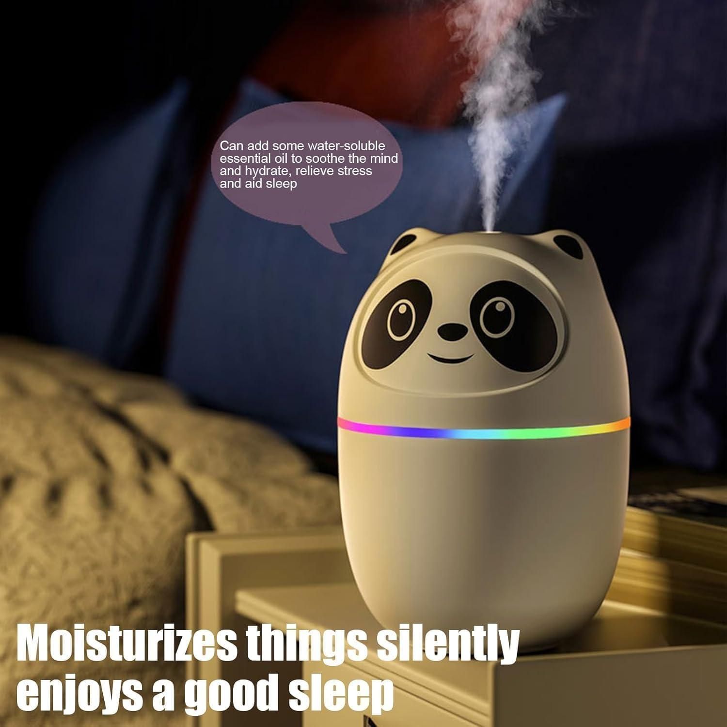 Cool Mist Panda Humidifier with 7-Color Night Light
