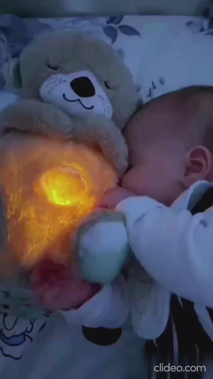🧸 Breathing Teddy Bear with Soothing Music – Comfort Plush Toy